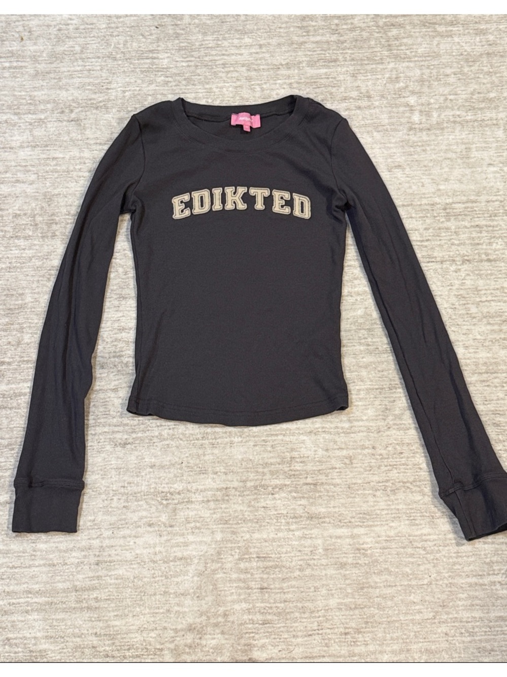 Edikted dark grayish black Long Sleeve Tee.  Adult size XS